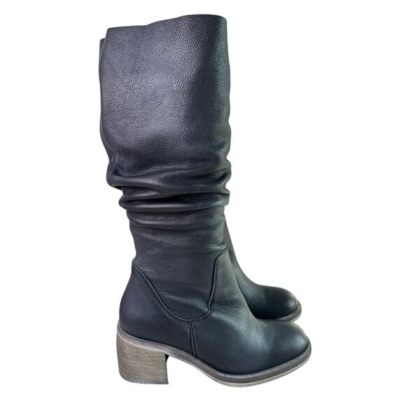 Free People Essential Tall Slouch Boot Women's Size EU37 Black Leather Round Toe - Picture 7 of 13